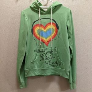 Bright Green Psalm Verse Rainbow Heart Hoodie